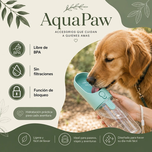 AquaPaw | Botella de Agua Portátil para Perros