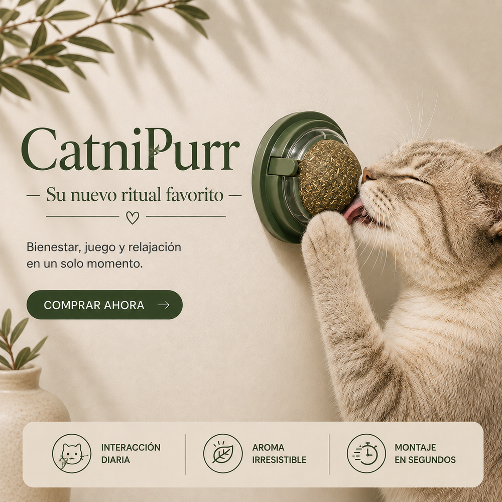 CatniPurr | Bola de Catnip Adhesiva Giratoria para Gatos